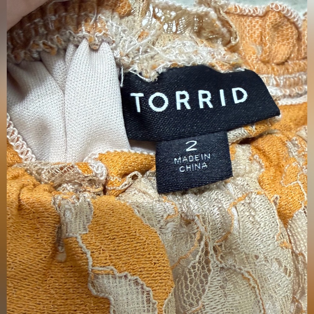 Torrid Two-Tone Lace Tiered Babydoll Mini Dress Size 2 (2X) - Picture 5 of 6